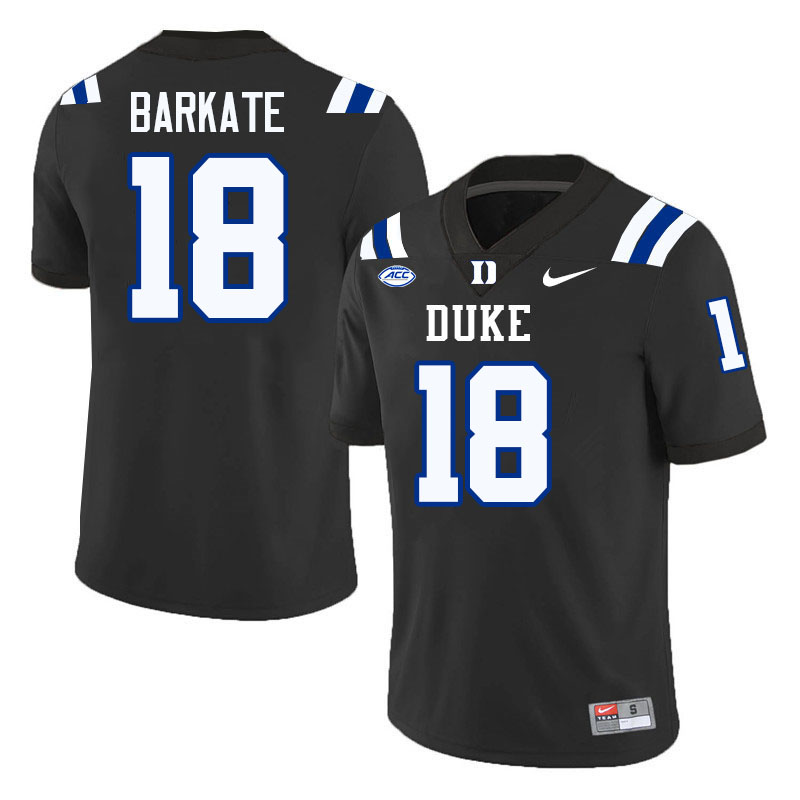 Duke Blue Devils #18 Cooper Barkate College Football Jersey Stitched-Black